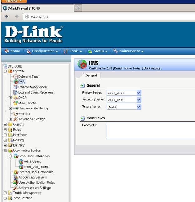d-link dfl настройка интерфесов