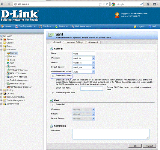 d-link dfl настройка интерфесов