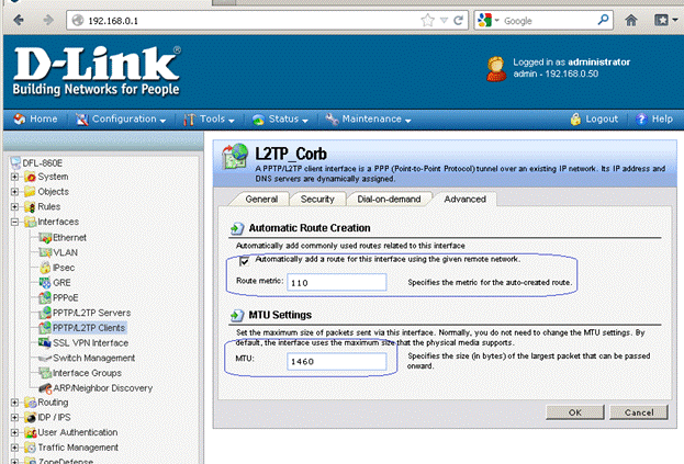 d-link dfl настройка метрики